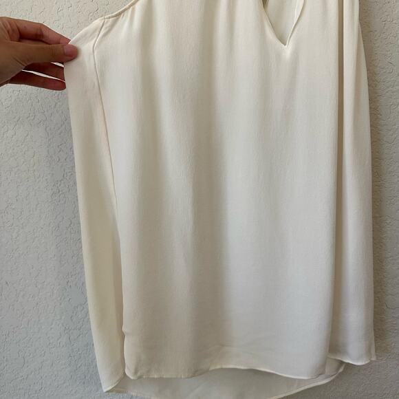 RAMY BROOK Trinity Choker Top Ivory Silk Sleeveless Halter Minimalist - Picture 7 of 13